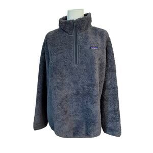 Patagonia Los Gatos High‎ Pile Fleece PulloverTop Smolder Blue LARGE Gorpcore